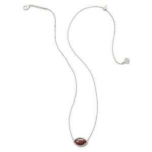 NEW KENDRA SCOTT women's football short pendant necklace in silver